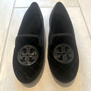 NIB Tory Burch | Quilted Billy Slipper - Smart Velvet/Leather | Black | Size 8